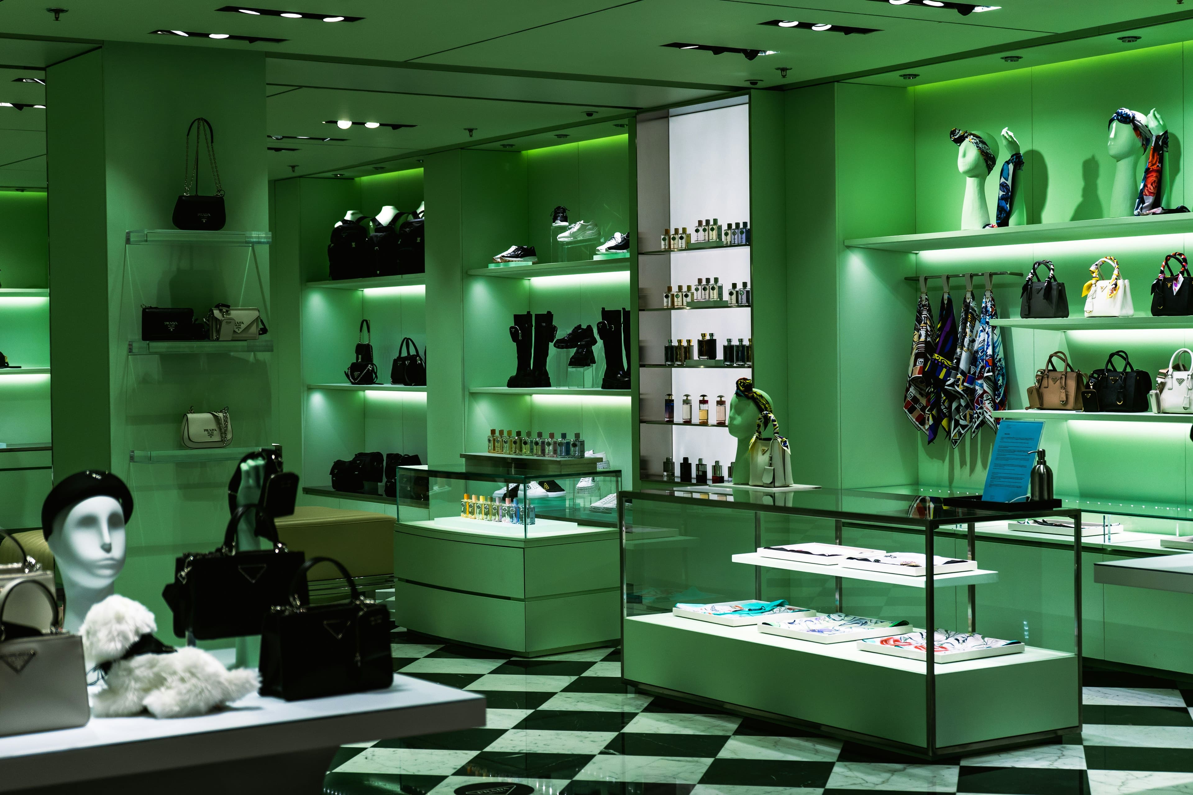 Store with fashion and cosmetic products